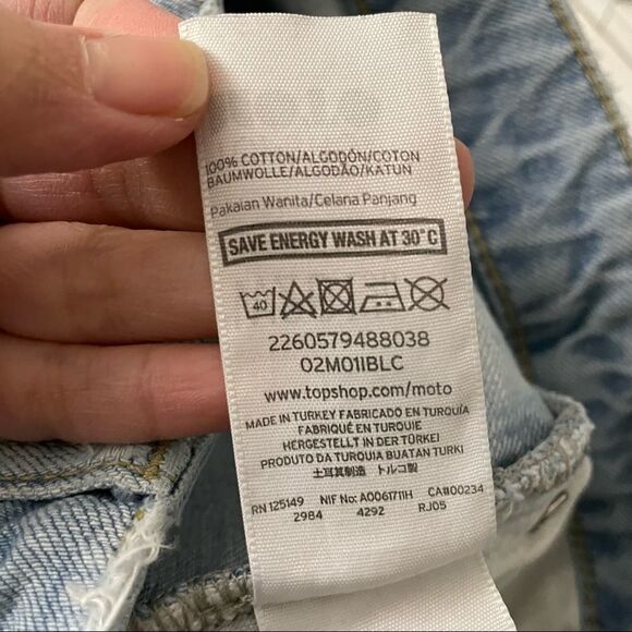 Topshop Moto MOM JEANS light washed high rise distressed size W26‎ - Picture 5 of 6